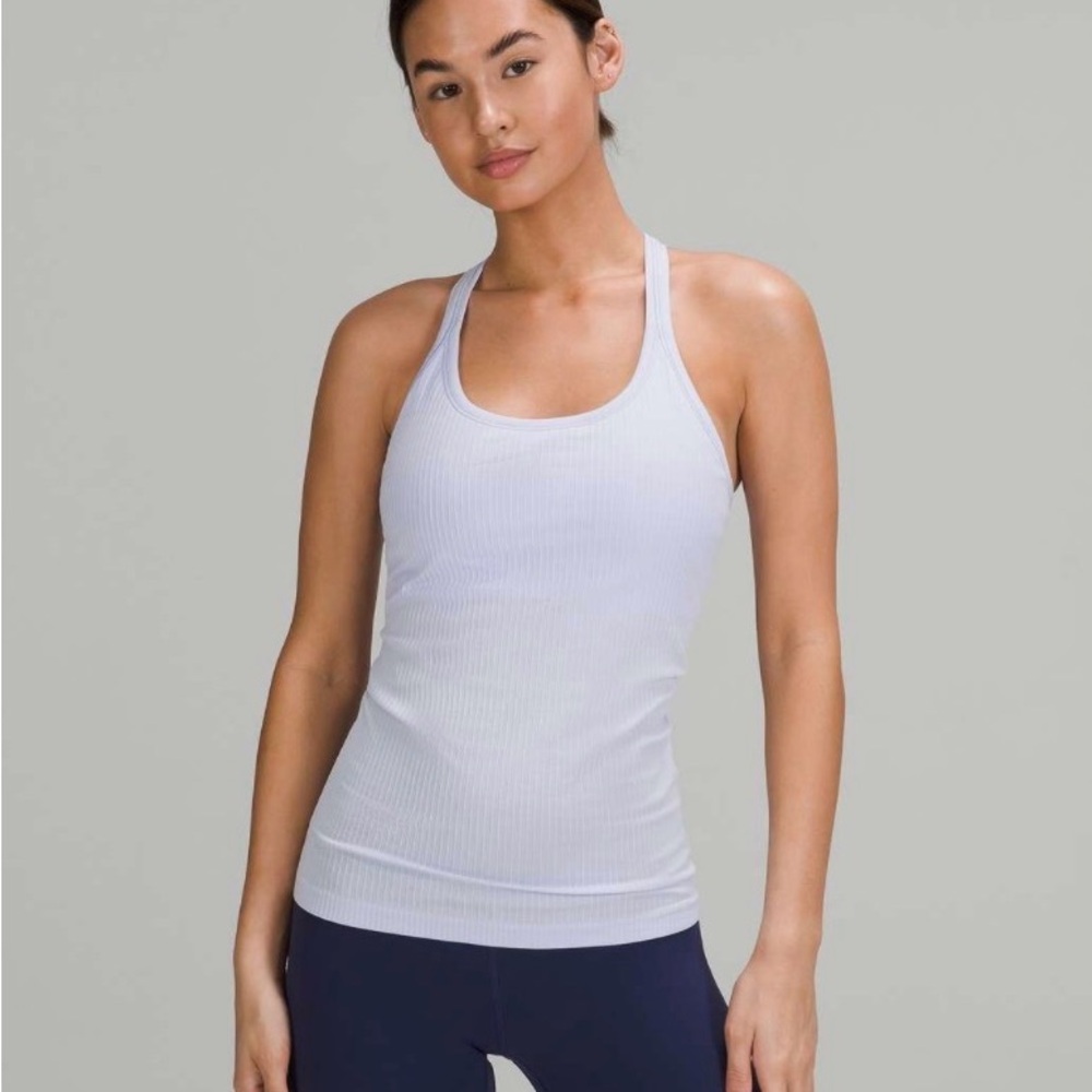 Lululemon Ebb to Street Tank Top, Pastel Blue, size 6